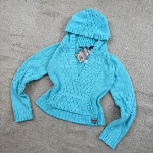 Mudd Y2K Cable Knit Hoodie Sweater – XL